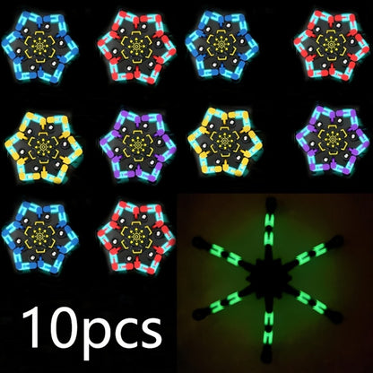 Fidget Spinners Robot Fingertip Toys 10 or 15 Pack – Stress Relief Mechanical Gyro Spinning Tops, Luminous & Standard, Party Favors for Kids Adults