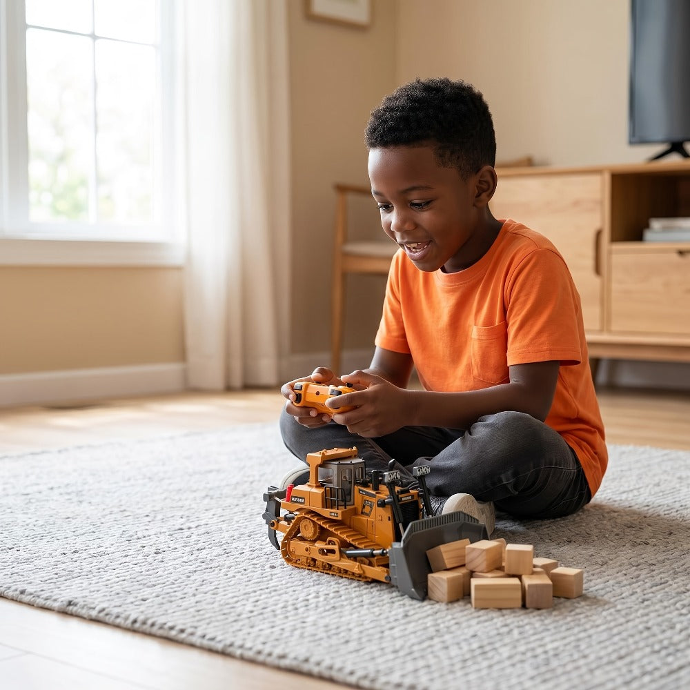 Remote Control Construction Vehicle Set 2/3/4pcs – 2.4G 11-Channel RC Excavator Dump Truck Bulldozer Alloy & Plastic Engineering Toy Car Kit for Kids Boys, Great Birthday Gift