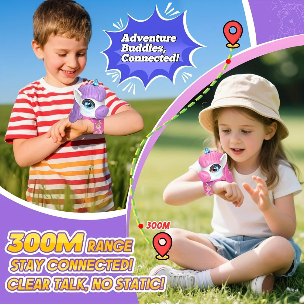 2Packs Unicorn Walkie Talkies for Kids - Luminous Function, Gift for Kids 2 Way Radios Toys for Boys And Girls Ages 3-12 - Long Range - Outdoor Adventure, Camping, Hiking Gifts Birthday Back to School Halloween Christmas Gifts (Pink/Purple)