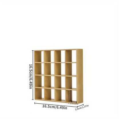 Dollhouse Miniature Display Cabinet 1:12 Scale 16-Compartment Modern Storage Shelf Organizer – Miniature Furniture Accessory for Dollhouse Room Decor Diorama Collectors Ages 14+ Multiple Colors