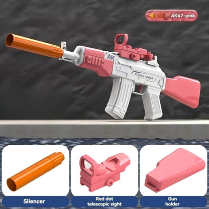 Automatic High-Capacity Electric Water Gun Ultra Long Range Powerful Motorized Squirt Blaster Continuous Spray for Kids Adults Pool Backyard Beach Summer Battle