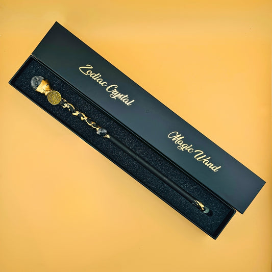 Handmade Zodiac Crystal Magic Wand With Exquisite Storage Box - Cosplay, Magic Props, Party Supplies, Home & Office Decor - Gift For Festival Celebrations Like Christmas, Halloween, Valentine'S Day, Easter And New Year, Perfect Present For Men & Women, DI