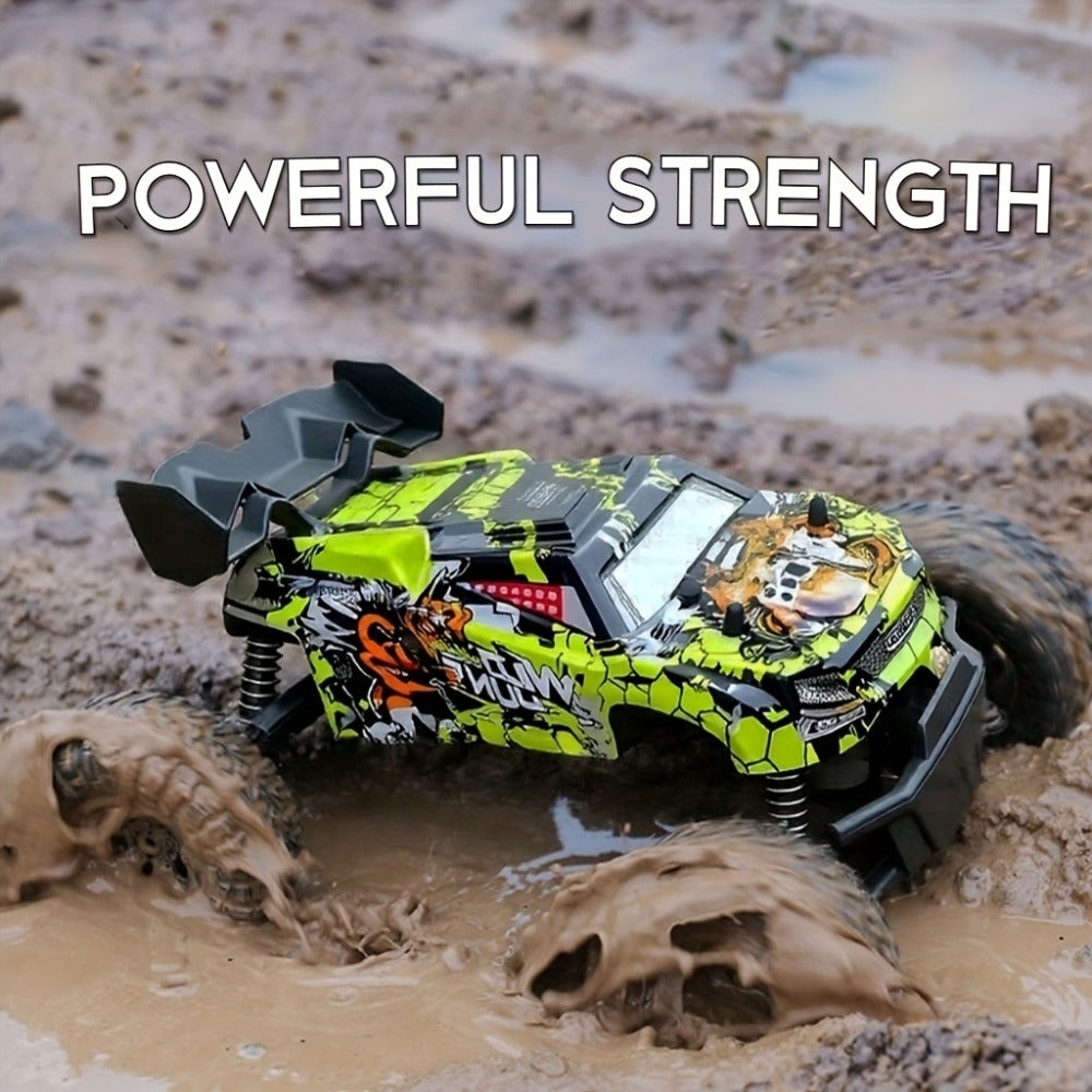 High-Speed RC Off-Road Car for Boys 2.4GHz Impact-Resistant Drop-Proof Remote Control Vehicle – Cool All-Terrain Toy Ages 3+ Christmas Birthday Gift (Green)