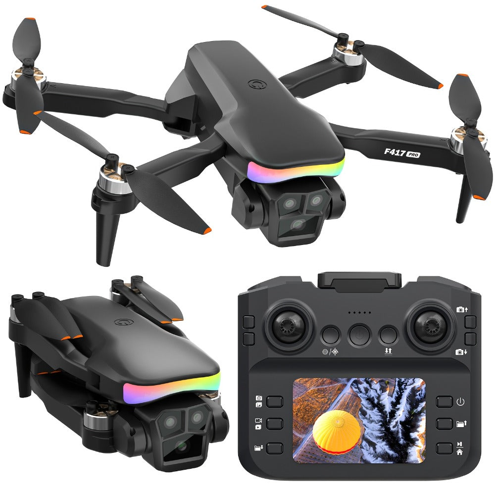 LCD Screen Drone with Dual Cameras & Brushless Motor – Foldable RC Quadcopter for Beginners Adults, Altitude Hold, 3D Flips, Headless Mode, One-Key Takeoff Landing, Supports 32G SD Card
