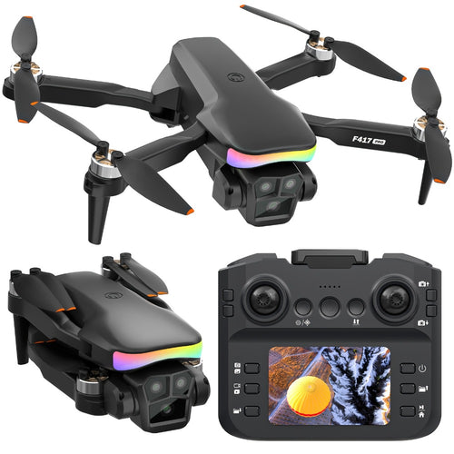 LCD Screen Drone with Dual Cameras & Brushless Motor – Foldable RC Quadcopter for Beginners Adults, Altitude Hold, 3D Flips, Headless Mode, One-Key Takeoff Landing, Supports 32G SD Card