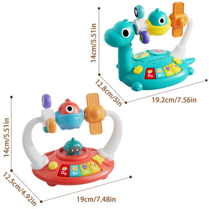 Dinosaur Piano Toy for Kids – Rotatable Smart Music Box with Space Theme, Mini Electronic Musical Instrument for Toddlers, Fun Learning Toy Gift for Boys & Girls