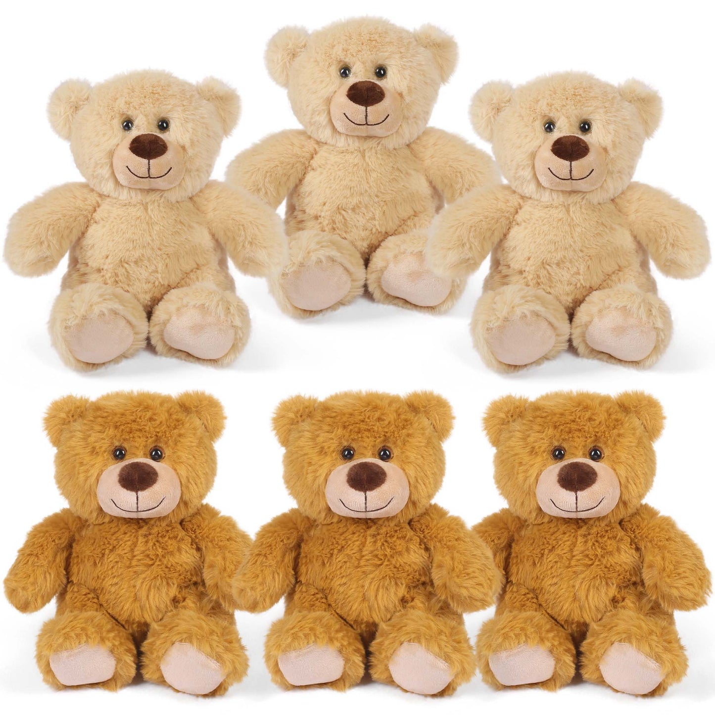6 Pack Teddy Bear Stuffed Animal, Teddy Bears Bulk, 8 inch Bear Plush Toy for Kids Boys Girls, Gifts for Christmas