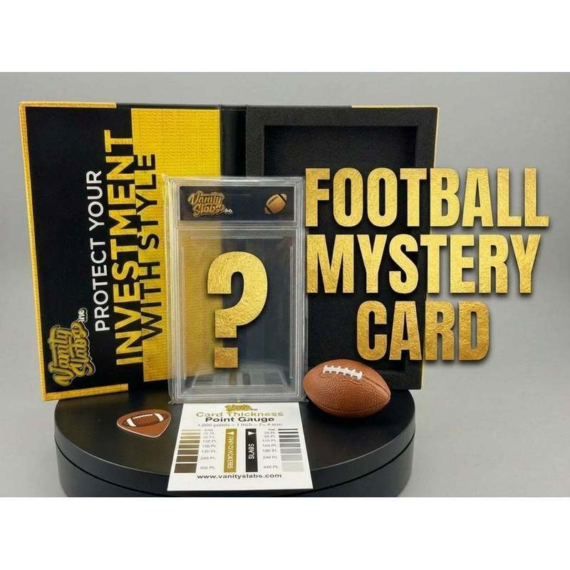 Football Collectible Mystery Card in a Premium Display Slab | Rookie, Star, Autograph or Insert Guaranteed! | Panini or Topps Cards Included | Perfect Gift for Kids & Collectors