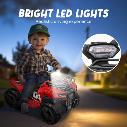 6V Kids Ride On ATV 4-Wheeler Quad Electric Toy Car for Toddlers 18-36 Months Boys Girls Best Birthday Gift with Treaded Tires Push Button Go