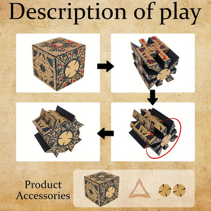 Lament Configuration Puzzle Box Cube – Functional Detachable Deformation Lock Box with Display Base, Brain Teaser Desk Decor, Unique Gift for Adults Horror Fans Christmas Halloween Birthday