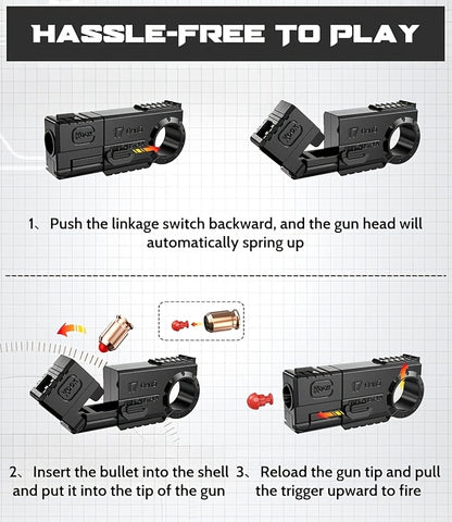 Knock 17Gen5 One-Touch Cartridge Alloy Finger Pistol - Fidgety Fingertip Stress Relief Toys - Case Throwing Softball Guns, Fidgety Novelty And Mischievous Toys, Perfect Gift!