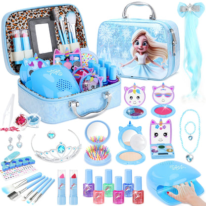 Children's Makeup Sets, Washable, Sets, Nail Art Sets, Princess Toys And Birthday Gifts, Suitable for Girls Aged 3 And Up, Are The Perfect Choice for Valentine's Day, Christmas And Back-to-school Gifts.