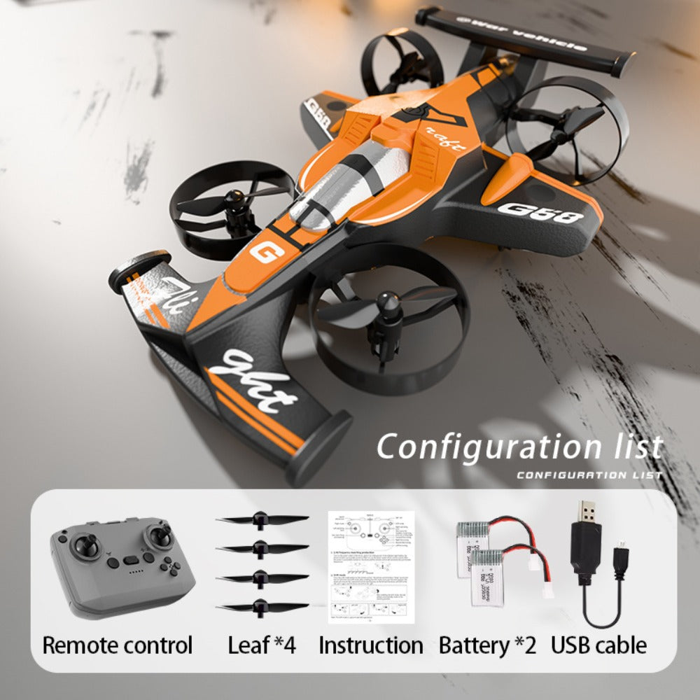 2-in-1 Mini RC Car and Drone Combo – Dual Mode Switch, One-Touch Takeoff, Stable Hover, Racing Mode, Headless Mode, 360° Aerial Flips, Fun RC Toy Gift for Kids Boys Girls Birthday Christmas
