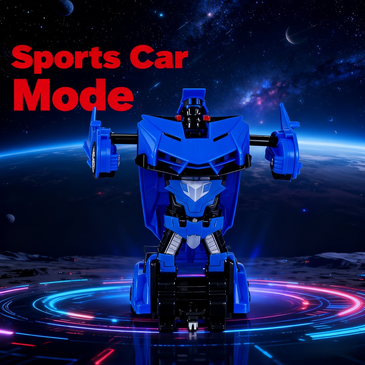 A Remote-Controlled Car That Transforms Into a Robot with a Single Button, Featuring Stylish LED Headlights, in a 1:18 Scale, Capable of 360-Degree Drifting. It'S an Ideal Gift for Christmas, Birthdays, Or Easter for Both Boys And Girls