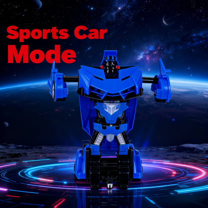 A Remote-Controlled Car That Transforms Into a Robot with a Single Button, Featuring Stylish LED Headlights, in a 1:18 Scale, Capable of 360-Degree Drifting. It'S an Ideal Gift for Christmas, Birthdays, Or Easter for Both Boys And Girls