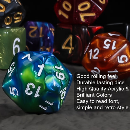 Polyhedral Dice Set 175pcs 25 Colors – 35 Two-Color & 140 Single-Color Acrylic Dice with Velvet Bag, D4 D6 D8 D10 D12 D20 for DnD Dungeons Dragons MTG Tabletop RPG Board Games Math