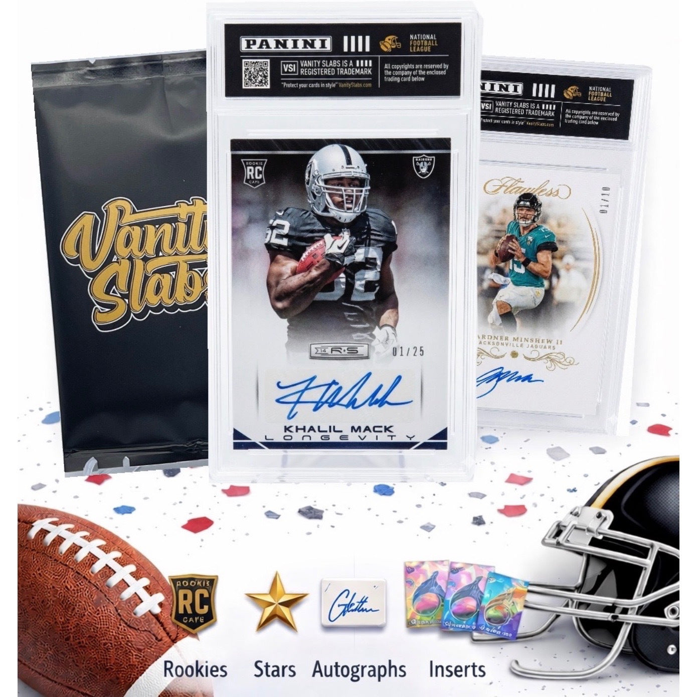 Panini Football Mystery Single Hit Slab | Football Card in Display Case | Inside is a Rookie, Star, Autograph or Insert Guaranteed! | Perfect Gift for Kids & Collectors of All Ages