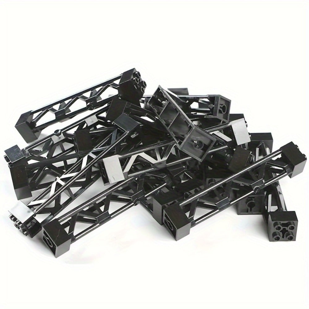 Compatible Pillar Support Bricks 20pcs Black – 2x2x10 Column Rod Blocks for Train Car Girder City Models, LEGO-Compatible Parts 58827 95347, MOC Building Accessory for Kids & Adult Builders