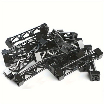 Compatible Pillar Support Bricks 20pcs Black – 2x2x10 Column Rod Blocks for Train Car Girder City Models, LEGO-Compatible Parts 58827 95347, MOC Building Accessory for Kids & Adult Builders