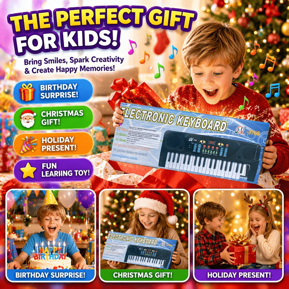 37 Keys Kids Keyboard Piano With Microphone, Portable Electronic Piano, Educational Musical Instrument Toy For Beginners, Birthday Gift For Boys Girls 3-12 Years Old