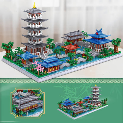 Hangzhou West Lake Building Blocks Set 3282 Pcs – Miniature Chinese Architecture Model with Pagoda & Cherry Blossom Tree, Collectible Landscape Display Kit for Adults & Teens, Cultural Gift