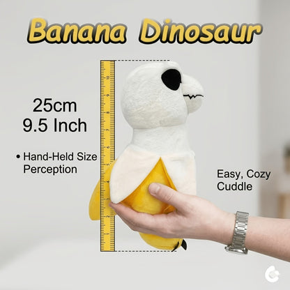 Stuffed Dinosaur Plush Toy Banana Dino 9.5 Inch Kawaii Cartoon T-Rex Soft Plushie Pillow Cute Animal Stuffed Doll Birthday Gift for Kids Girls Boys Room Decor