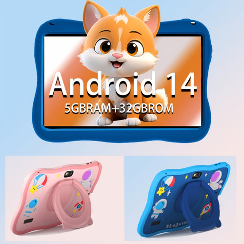 7-inch Kids Tablet - 2026 Upgraded Version Android 14 Kids Tablet with Protective Case, 5GB RAM + 32GB Storage, Blue and Pink, WiFi, BT, YouTube Support, Ideal Gift for Toddlers, Google Kids Space, Parental Controls