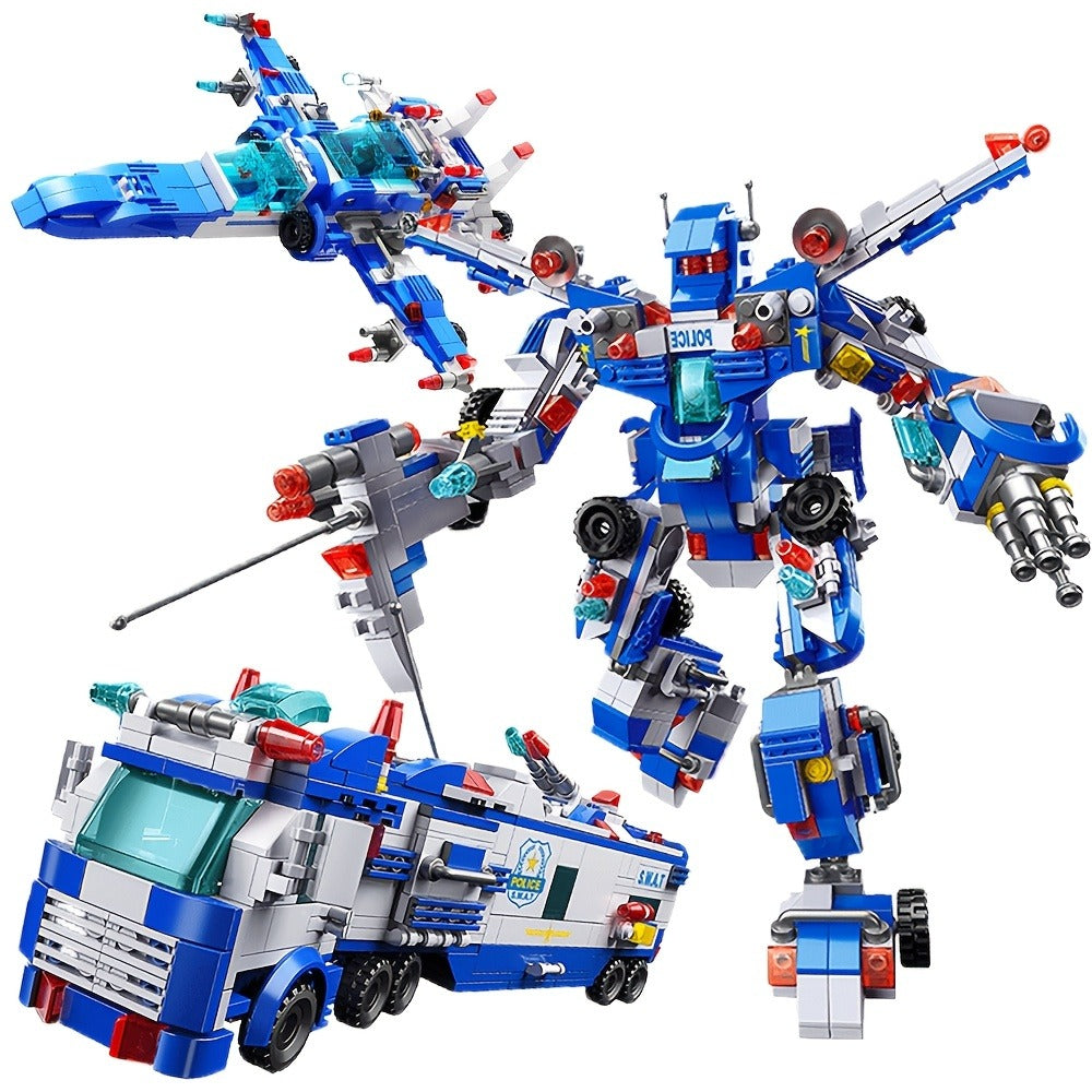 City Police Building Blocks Set 700 Pieces – Patrol Car Truck with Action Figures, Brick Toy for Boys Role Play STEM, Birthday Christmas Halloween Thanksgiving Gift Ages 6 7 8 9 10