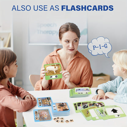 Kids Spelling Games Flash Card Sight Word Flashcards Wood Letter Tiles, Word Tile Dice Rolling Game for Kids Age 4+, Learning Educational Phonic for Kindergarten Preschool Autism Classroom Must Haves, Birthday Christmas Gift for Boys Girls 4.7*4.35''