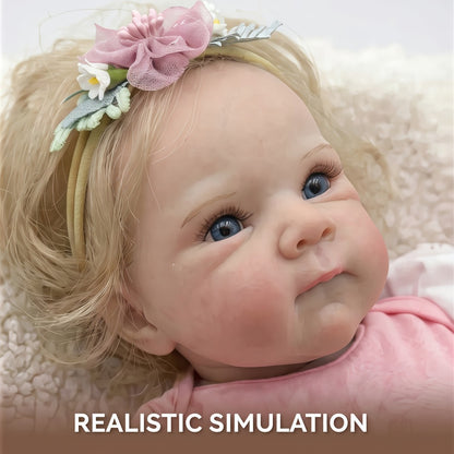 Reborn Baby Doll 16 Inch Handcrafted Newborn with Hand-Applied Eyelashes Rooted Hair Soft Cloth Body & Poseable Limbs – Includes Outfit Pacifier Diaper & Birth Certificate, Lifelike Girl Toy Gift Ages 3+ 42cm