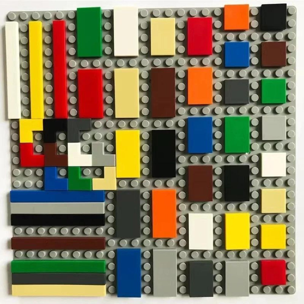 Bulk Flat Tile Building Blocks 150 Pcs – Smooth Thin Plate Bricks 1x1 1x2 1x6 Dots Mixed Particle Set, LEGO-Compatible Bulk Bricks for Kids & MOC Builders, DIY Creative Building Accessory
