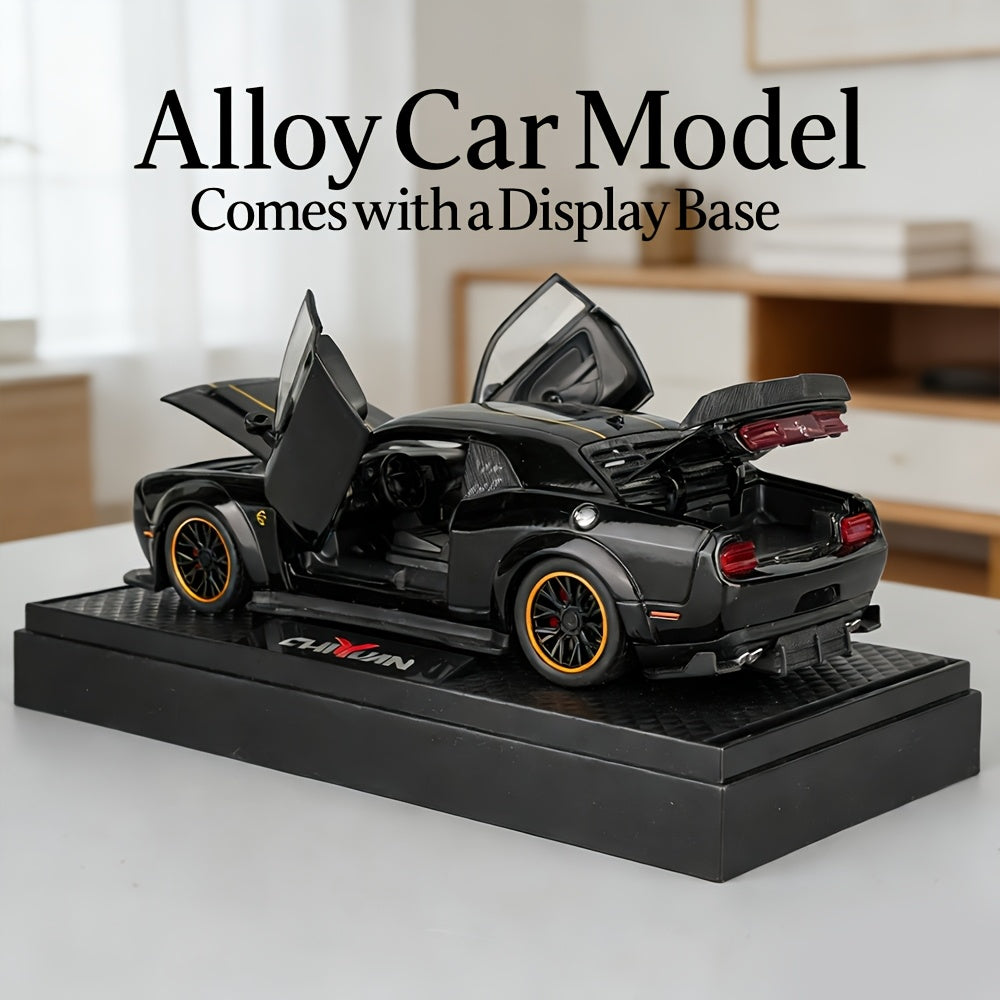 1:32 Scale Dodge Hellcat Metal Die-Cast Car Model - Features Openable Doors, Comes with Display Base, Perfect for Collectors, Beautiful Decoration & Gift Idea for Friends, Birthdays, Christmas, And New Year