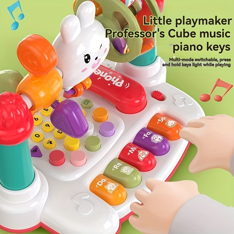 JOVOW, Toys, Multifunctional Rabbit Phone, Educational Storytelling Machine, Piano Music Light Toy, Multiple Modes to Switch, Sensory Toy for Kids, Easter Halloween Birthday Gifts, Christmas Gift