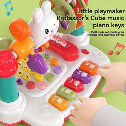 JOVOW, Toys, Multifunctional Rabbit Phone, Educational Storytelling Machine, Piano Music Light Toy, Multiple Modes to Switch, Sensory Toy for Kids, Easter Halloween Birthday Gifts, Christmas Gift