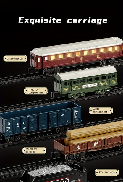Steam Engine Battery Train Toy,  Train Model Set, Halloween, Christmas Holiday Gift