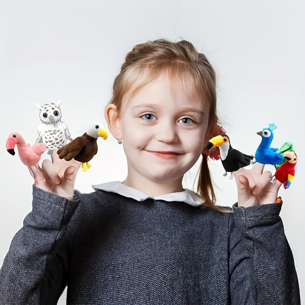 6pcs Bird Finger Puppets Set, Cute Animal Puppet For Role-Playing Mini Hand Puppets Suitable For Kids, Bird Animal Puppets For Storytelling, Realistic Finger Puppet For Toddlers