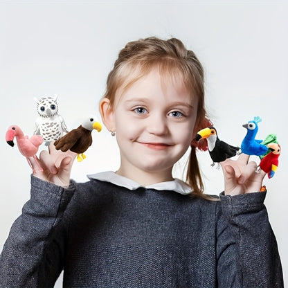 6pcs Bird Finger Puppets Set, Cute Animal Puppet For Role-Playing Mini Hand Puppets Suitable For Kids, Bird Animal Puppets For Storytelling, Realistic Finger Puppet For Toddlers