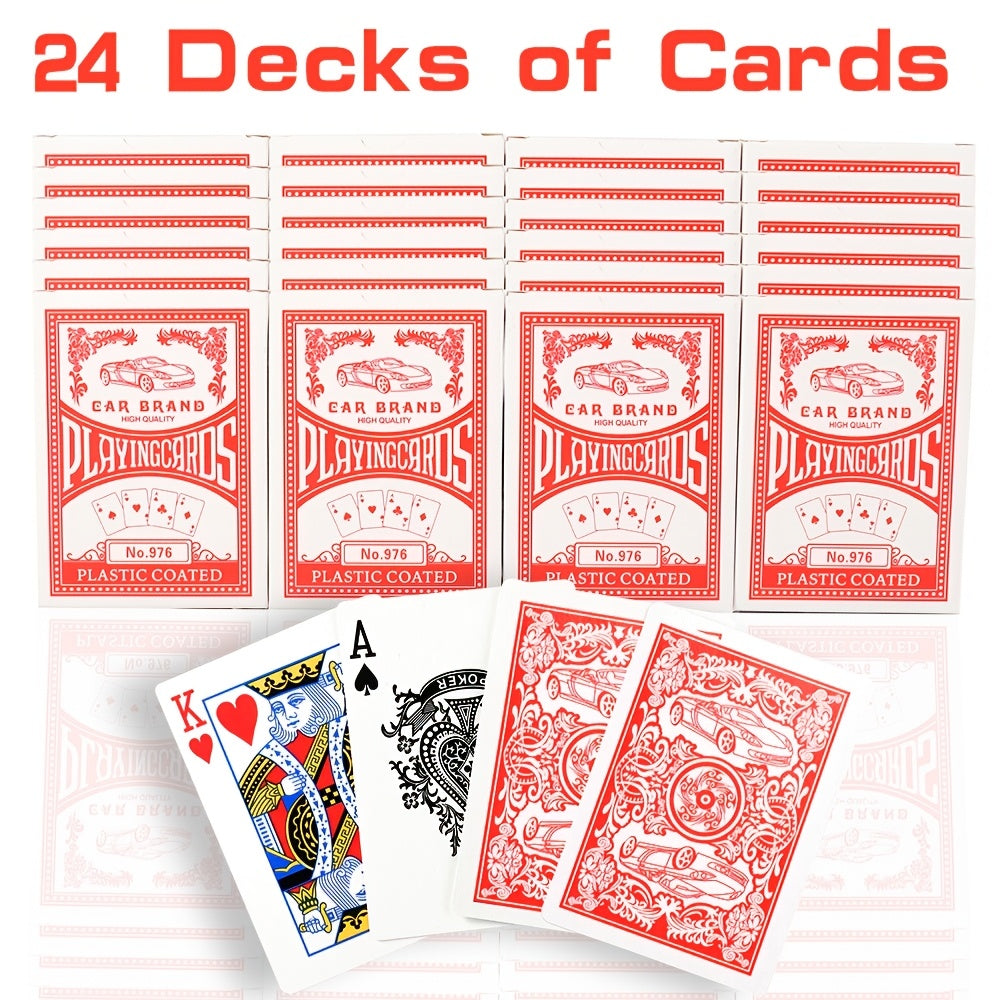 24/12/6 Decks Of Premium Playing Cards - 21 Points, Euchre And Canasta Standard Index, - Standard Size (2.5" X 3.5"), Durable Coated Cardstock In Blue & Red, for Family, Parties, And Christmas Game