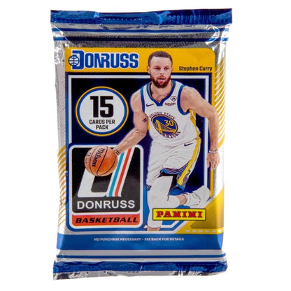 NBA Blaster Box 2024-25 Panini Donruss Basketball – Factory Sealed 6 Packs 90 Cards, Holo Laser Rookies & Inserts, Collector Gift for NBA Fans + 25ct Toploaders