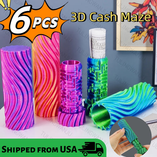 3D Cash Maze Present Container, Festive Gift Box, Decorative Storage Items, 3D Printed Present Box, Suitable for Christmas, Halloween, And Easter