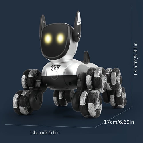 Rechargeable Electronic Interactive Intelligent Robot Dog, Remote Control Stunt Robot Toys with Remote Control, Music, Action Show for Boys And Girls Birthday Gifts And Christmas, Halloween Gifts.