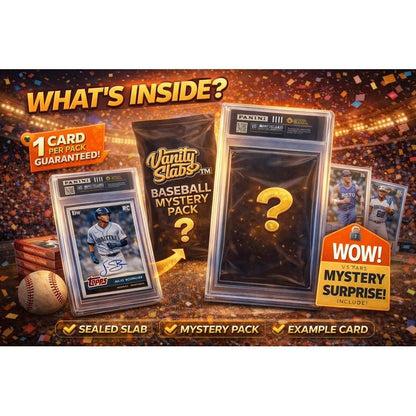 Baseball Mystery Trading Card Slabbed | Rookies, Stars, Autographs or Inserts Guaranteed! | Perfect Gift for Kids & Collectors (Topps & Panini Included)