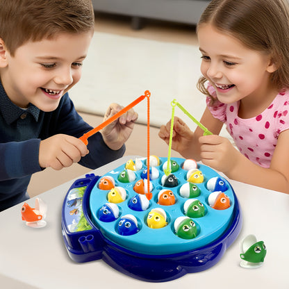 Cheela Fun Fishing Game for Kids, Rotating Fish Board Game, Original Fast-Action Fishing Game. Includes 21 Fish, 4 Fishing Rods. Require 1xAA Battery (not Included). Ideal for Holiday & Birthday Presents.
