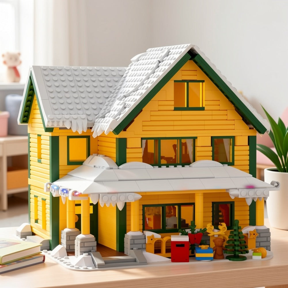 Christmas Story Building Blocks Set 1146 Pcs – Classic Movie-Style Christmas House Model with LED Lights & Character Figures, Holiday Display Decoration, Family Gift for Adults & Kids