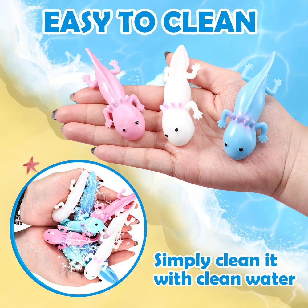24pcs Axolotl Slingshot Sensory Fidget Toy Cute Axolotl Party Favors Axolotl Squishy Axolotl Gifts For Child Toys Axolotl Birthday Party Amphibiously Gifts Decorations, Finger Puppet Toy.