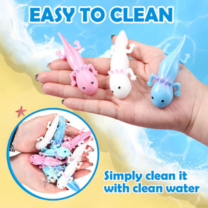 24pcs Axolotl Slingshot Sensory Fidget Toy Cute Axolotl Party Favors Axolotl Squishy Axolotl Gifts For Child Toys Axolotl Birthday Party Amphibiously Gifts Decorations, Finger Puppet Toy.
