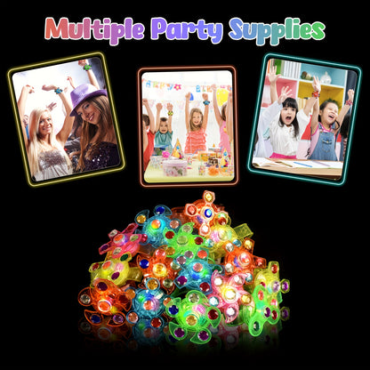 [Birthday Gifts, Party Favors] 30pcs LED Light Up Fidget Spinner Bracelets Party Favors, Glow In The Dark Party Supplies, Birthday Gifts, Treasure Box Toys for Classroom