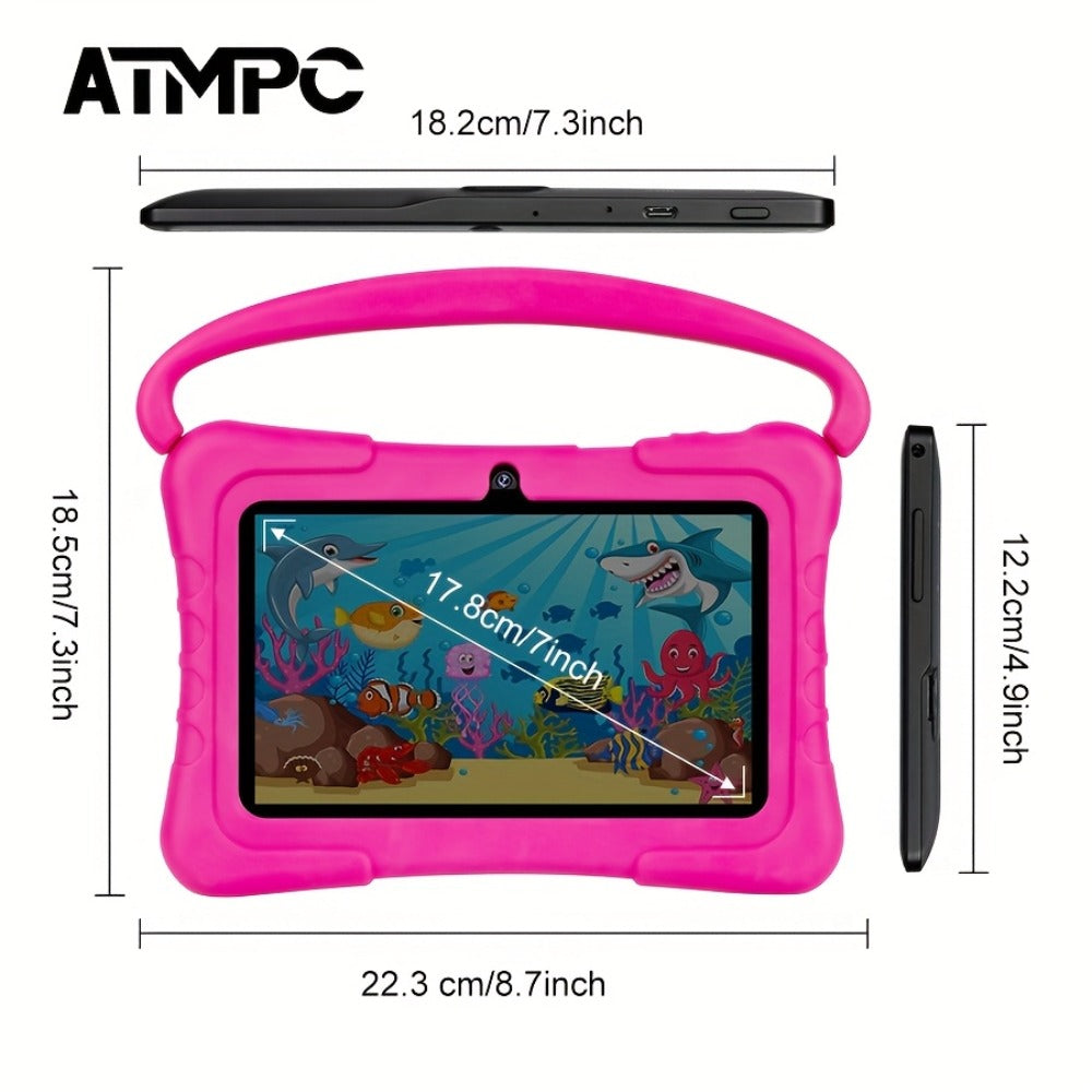 ATMPC Kids Tablet PC with Iwawa, Android 11, 7 Inch Tablet 3GB RAM+32GB ROM 2.4G WIFI, BT 4.2, Parental Controls, Learning Tablet, Kids Toys