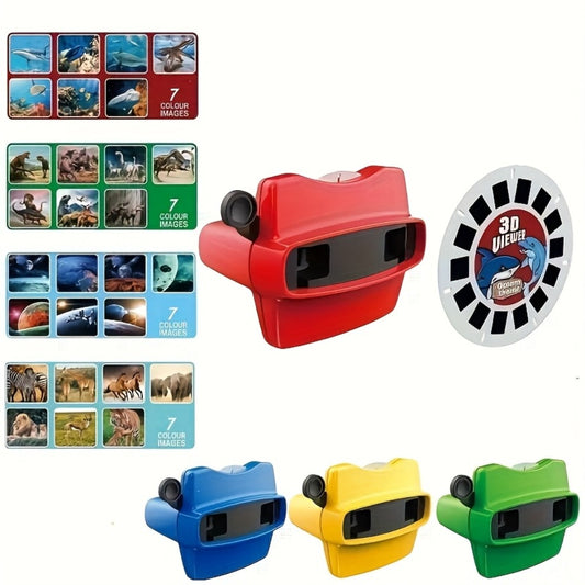 Kids Slide Viewer Toy – 3D Sideshow Projector with Space Ocean Animals Dinosaurs Slides, Educational Viewing Toy for Children Ages 3+, Single & Bundle Sets Available