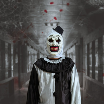 Horror Clown Mask Halloween Latex Full Face Scary Costume – Bloodless Red Tooth Clown Design for Adults & Teens, Haunted House Prop Costume Party Cosplay Creepy Aesthetic Gift